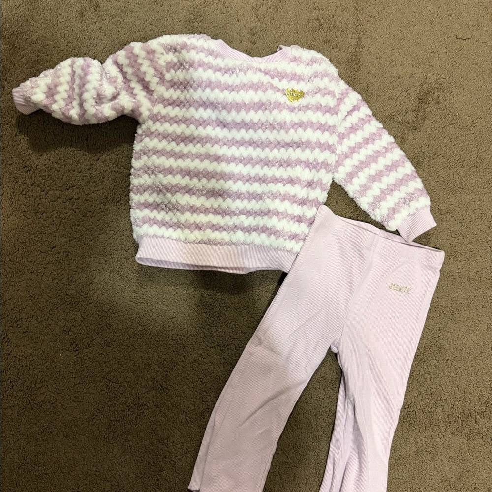 Juicy Couture Lavender and White Chevron Sweater Set
